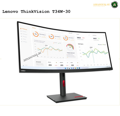Lenovo ThinkVision T34w-30 34" Monitor – Ultra-Wide QHD for Professionals