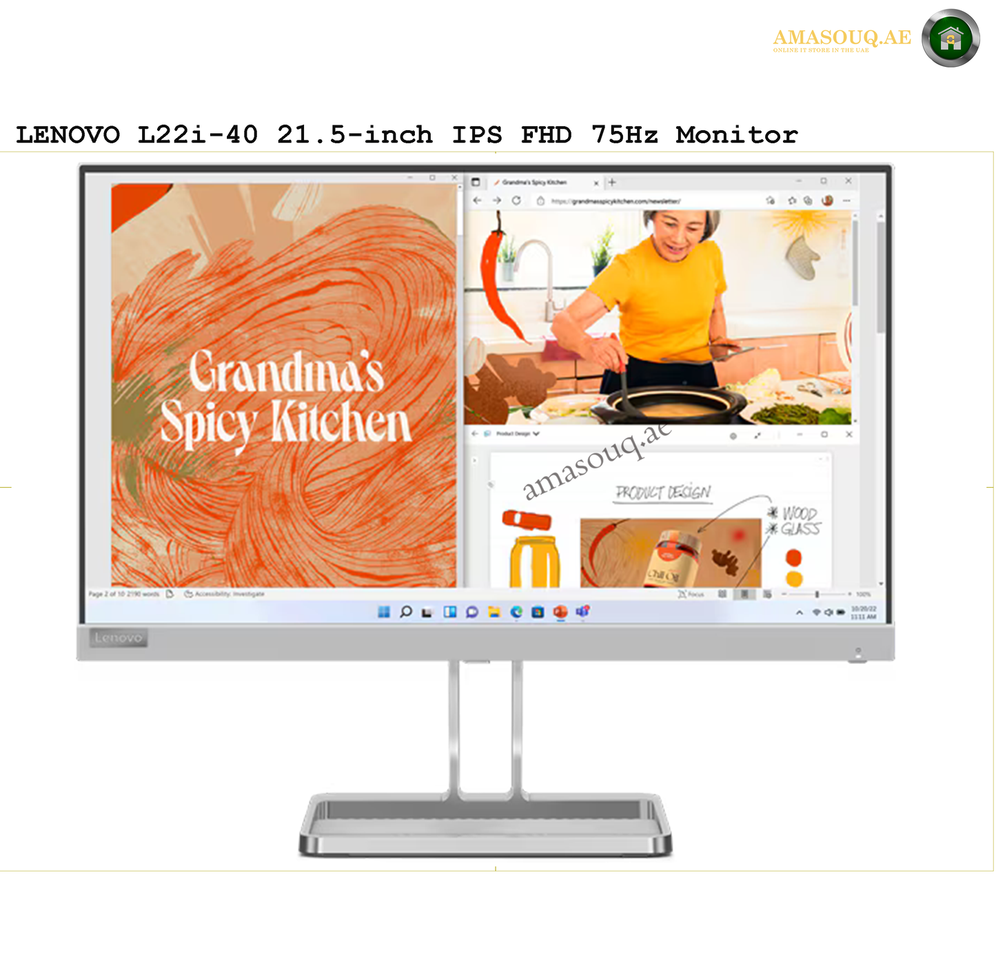 Lenovo Monitor - L22i-40 / 21.5" | AMASOUQ.AE 3