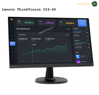 Lenovo ThinkVision C24-40 Monitor – 24" FHD Display for Work & Study
