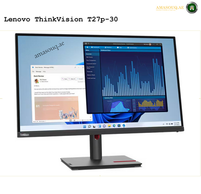 Lenovo ThinkVision T27p-30 Monitor – 27" 4K UHD Display for Professionals