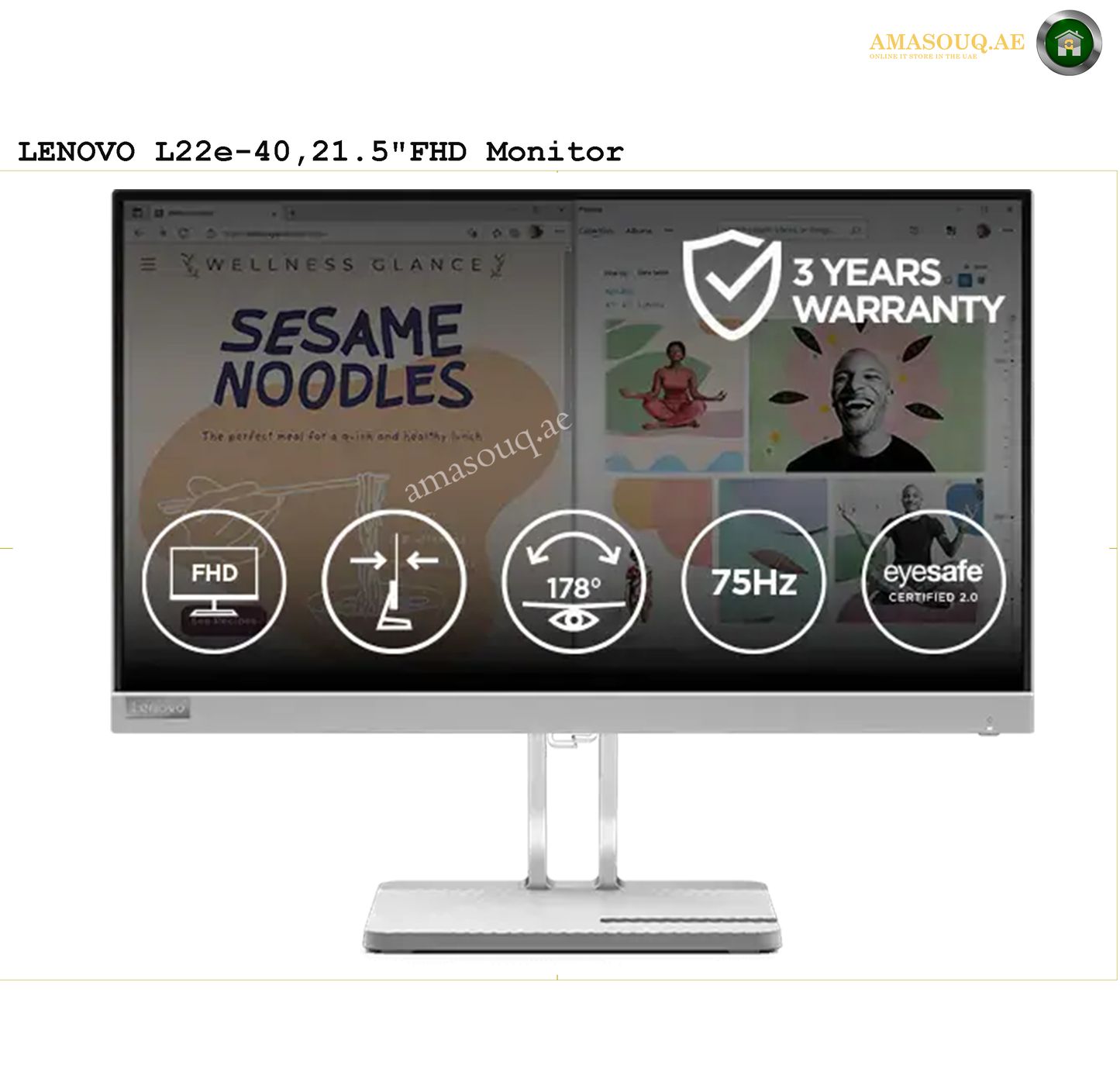 Lenovo L22e-40 / 21.5" Monitor | AMASOUQ.AE 3