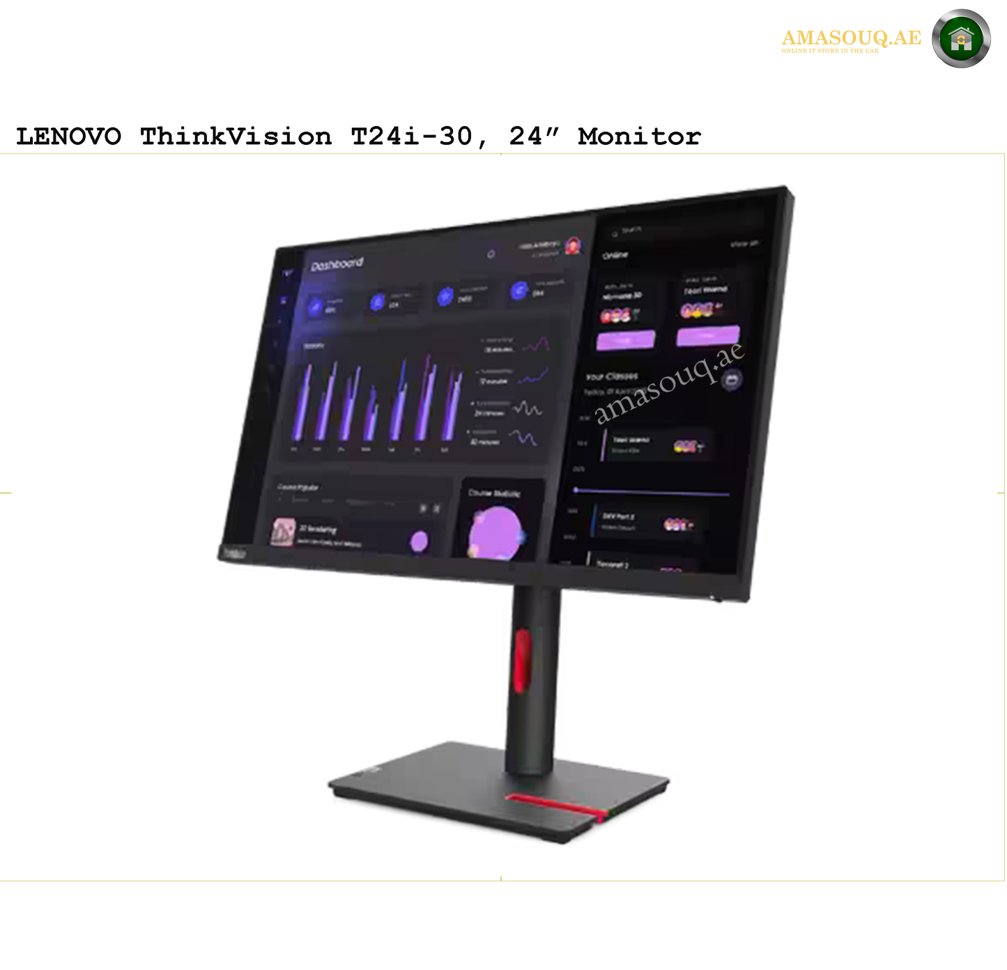 Lenovo Monitor - T24i-30 / 23.8" | AMASOUQ.AE 2