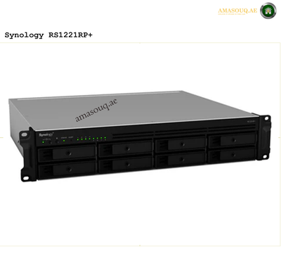 Synology Rackmount 1221RP+ 4GB 2U 8-Bay | Synology RackStation RS1221+ 8-Bay NAS Enclosure, 4GB of DDR4 ECC RAM, 1 x PCIe Gen 3.0 x8 Slot, 2 x USB 3.0 Type-A | RS1221+ | Free Warranty 2-3 Years | amasouq.ae