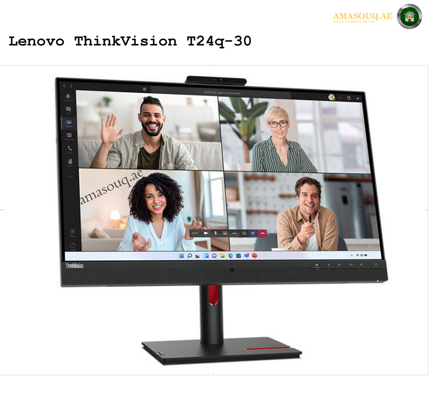 Lenovo ThinkVision T27hv-30 Monitor – 27" QHD Display for Work & Meetings