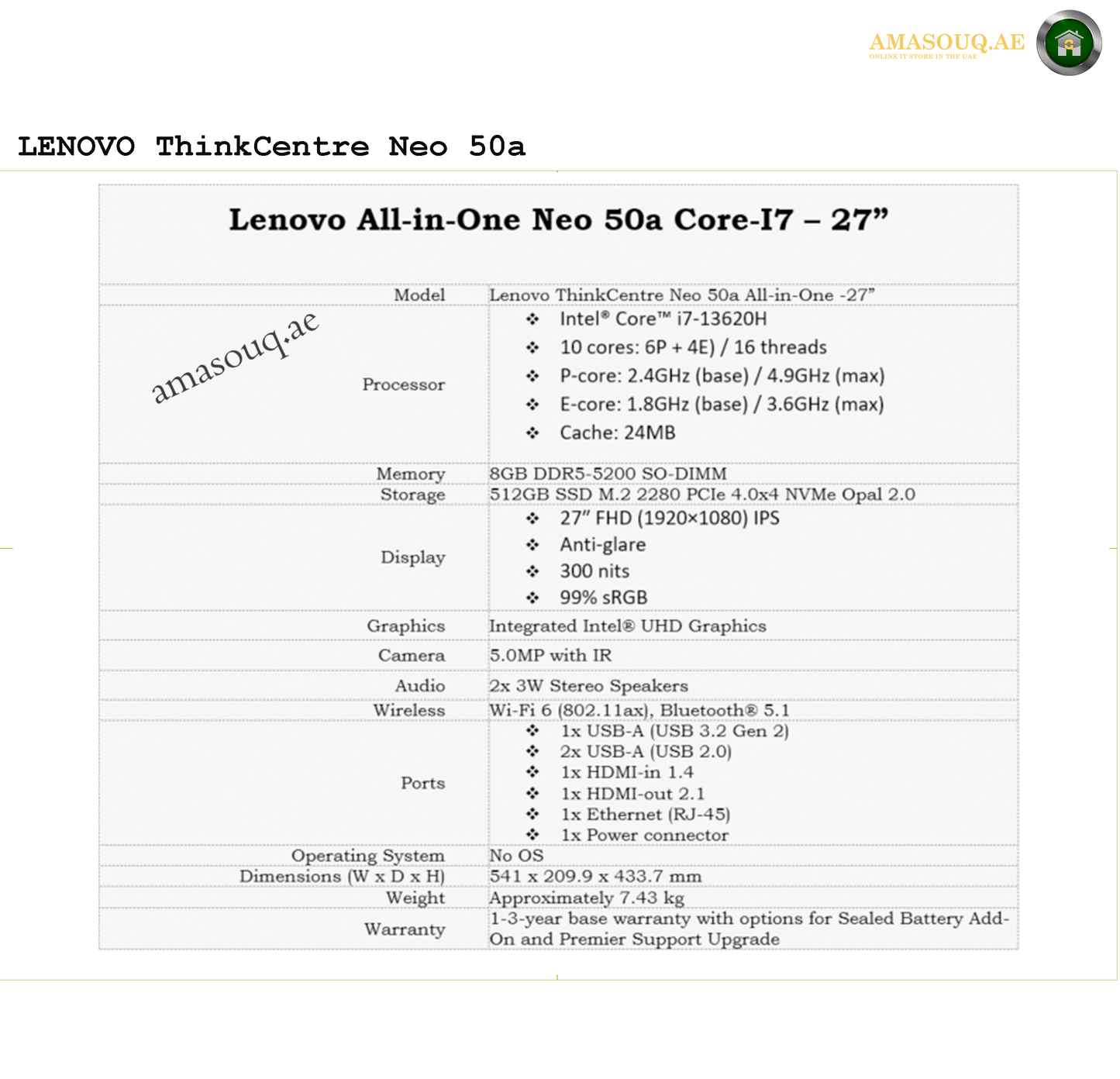 Lenovo ThinkCentre AIO - 50a - Gen5
