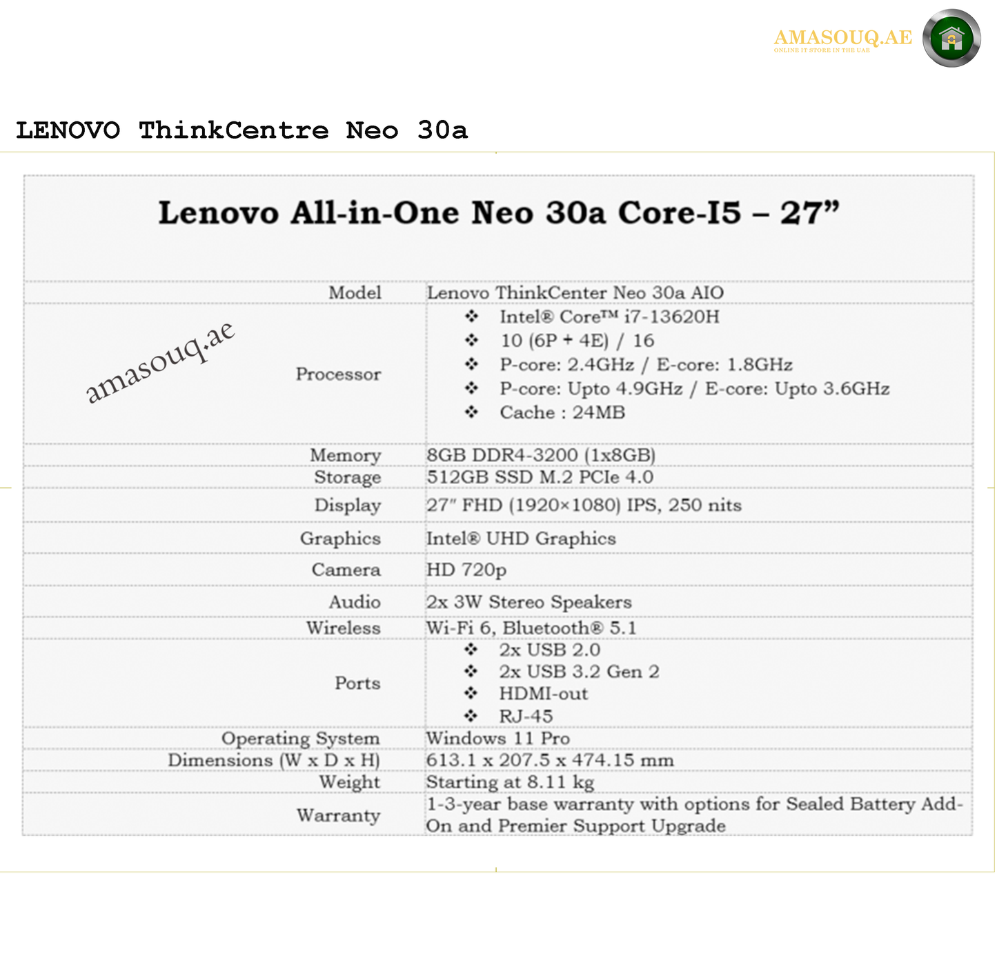 Lenovo ThinkCentre AIO - Neo 30a - Gen4