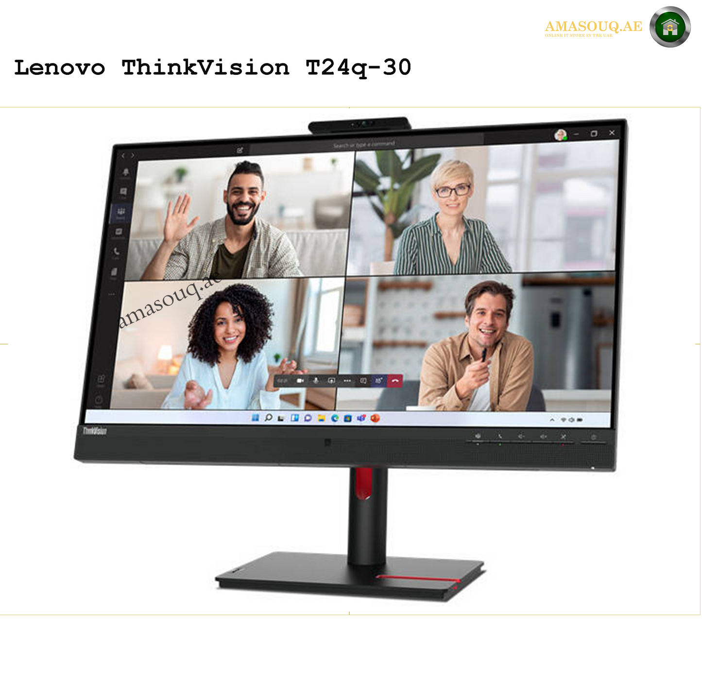 Lenovo ThinkVision T27hv-30 Monitor – 27" QHD Display for Work & Meetings