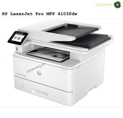 HP LaserJet Pro MFP 4103fdw Printer, 2.7" Color Touchscreen Display, Up to 50ppm Print Speed, Up to 42cpm Copy Speed, 50 Sheets ADF Capacity, White | 2Z629A