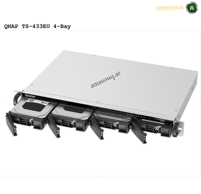 QNAP TS-433EU 4-Bay | QNAP TS-433eU 4 Bay Network Attached Storage (NAS), ARM 4-core Cortex-A55 2.0GHz Processor, 64-bit ARM, 4 GB on Board, Mali-G52, Dual 2.5GbE, Built-in NPU, Black/Silver | TS-433EU | Free Warranty 2-3 Years | amasouq.ae