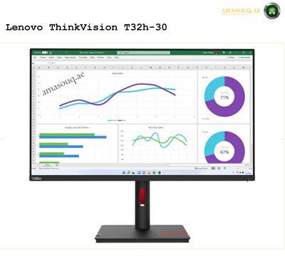 Lenovo ThinkVision T32h-30" 31.5" Monitor – QHD Clarity for Professionals