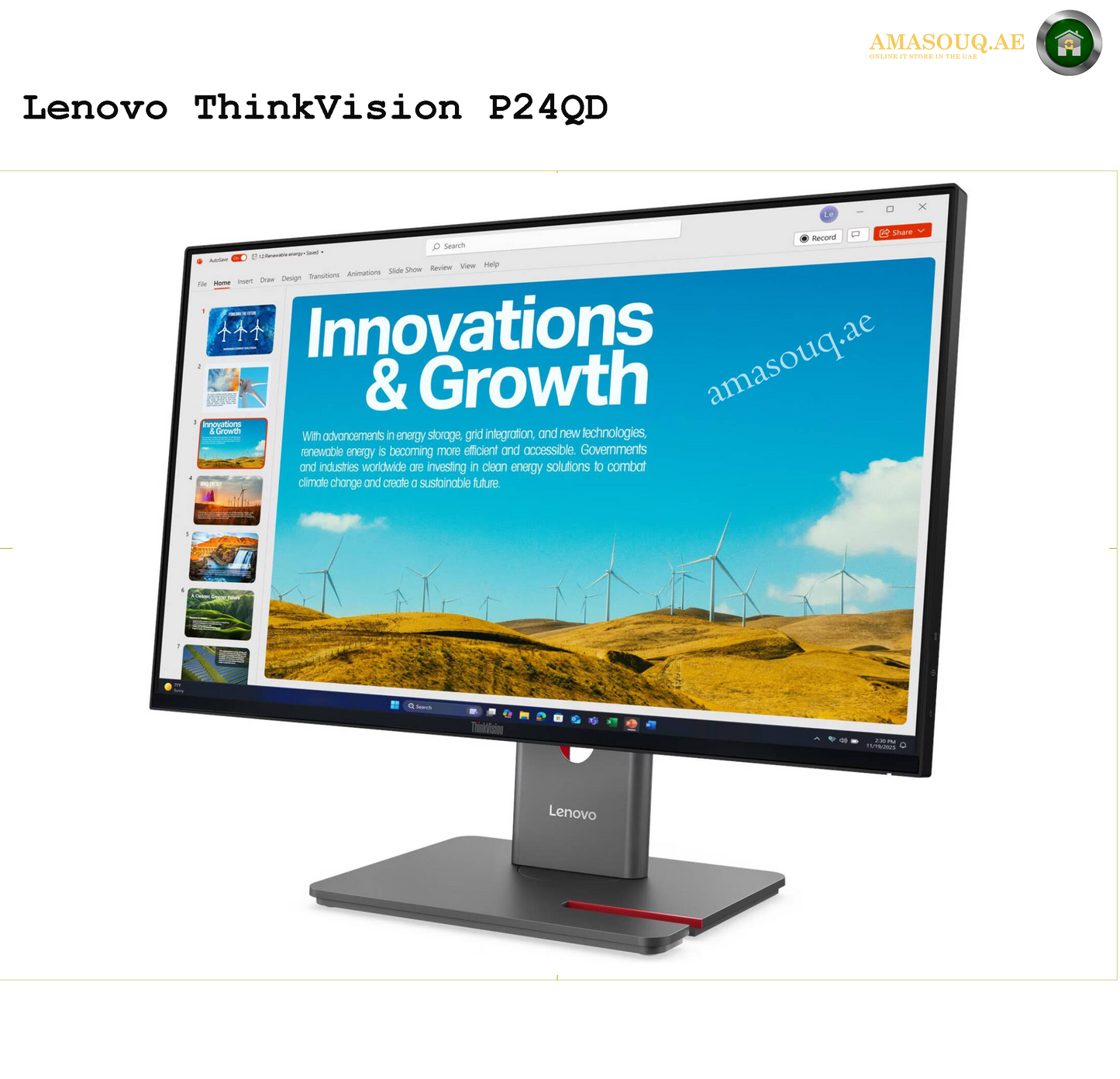 ThinkVision P24QD-40 Monitor – Premium 24" QHD Monitor for Professionals