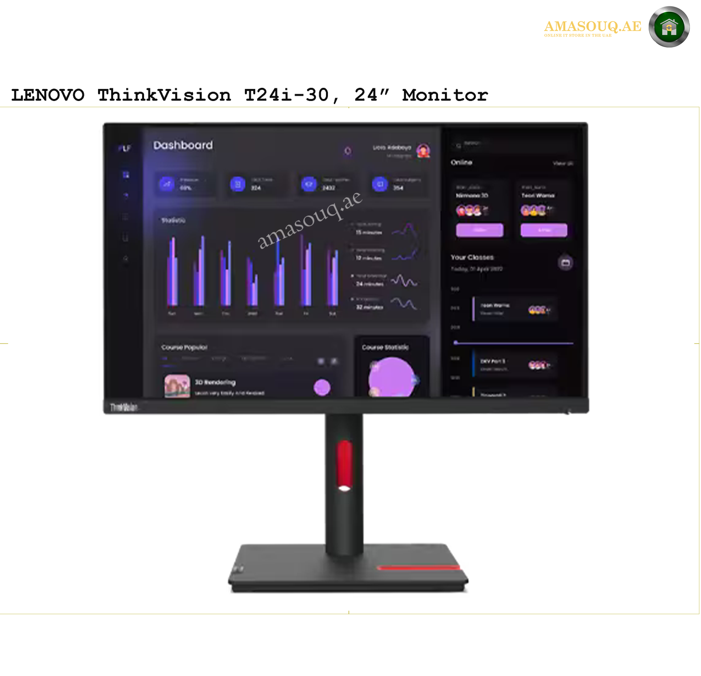 Lenovo Monitor - T24i-30 / 23.8" | AMASOUQ.AE 3