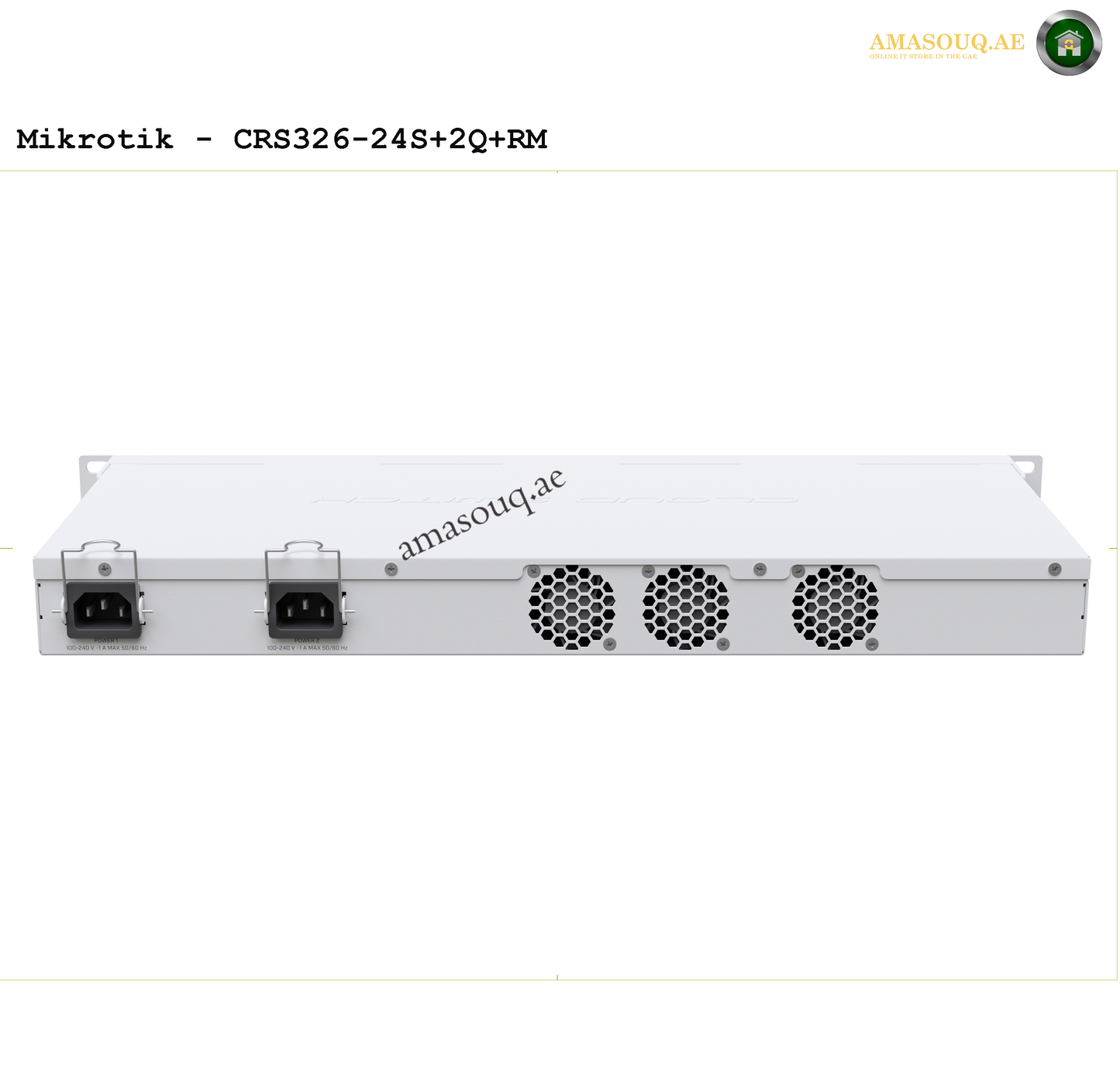 Mikrotik CRS326-24S+2Q+RM router switch on AMASOUQ.AE BACK VIEW