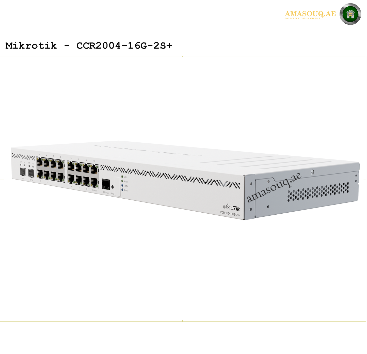 Mikrotik CCR2004-16G-2S+ router | AMASOUQ.AE - SIDE VIEW