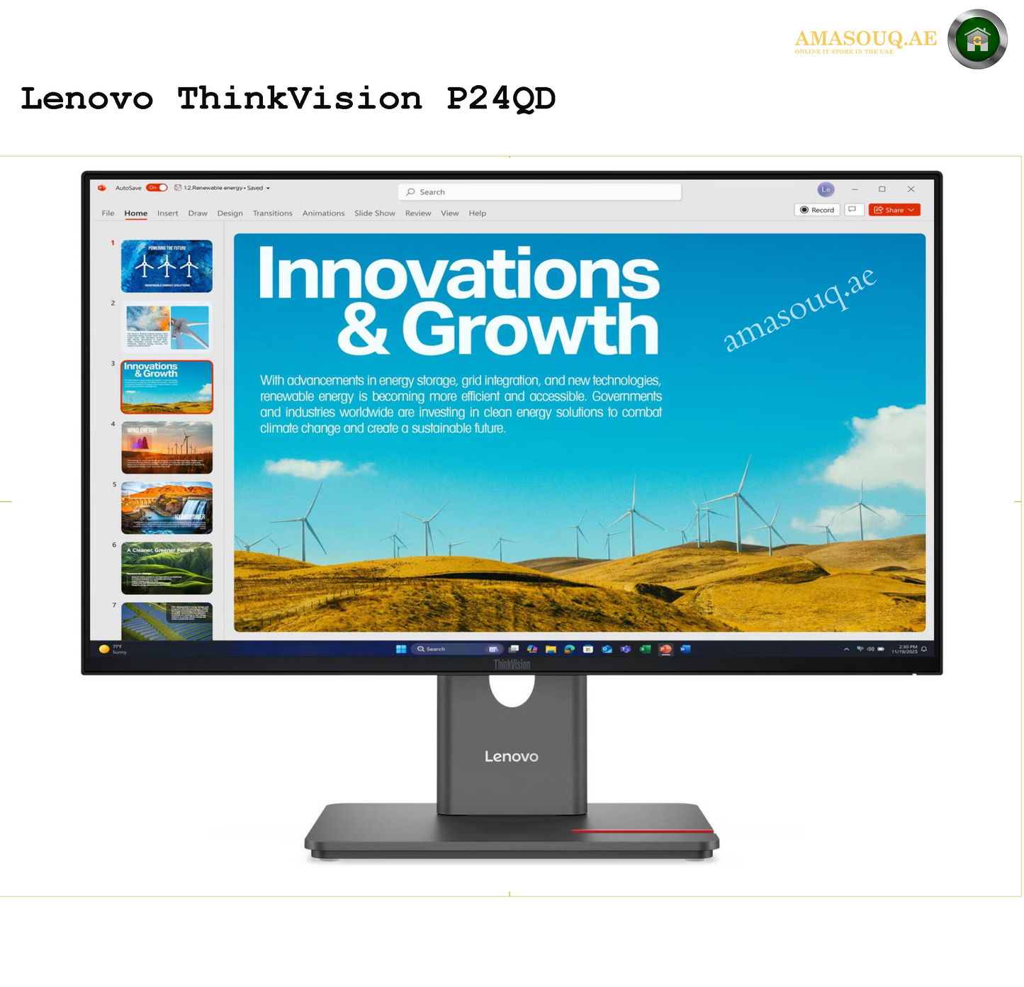 ThinkVision P24QD-40 Monitor – Premium 24" QHD Monitor for Professionals