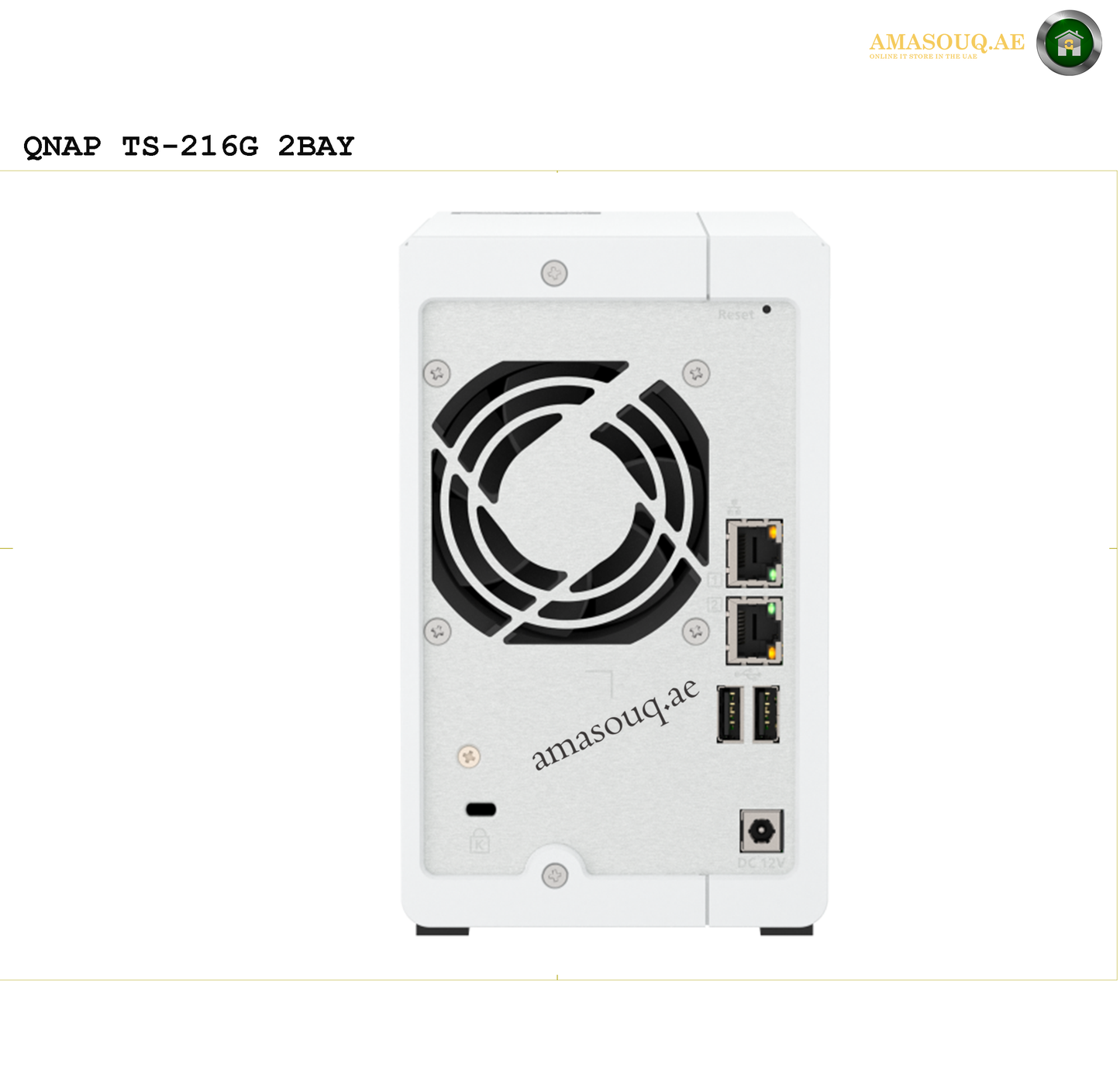 QNAP TS-216G 2-Bay NAS, ARM 4-core Cortex-A55 2.0GHz Processor, 4GB RAM, Mali-G52 Graphic Processor, Hot-Swappable, Gigabit Ethernet Port (RJ45), 1 x 70mm 12VDC Fan | TS-216G | Free Warranty 2-3 Years | amasouq.ae