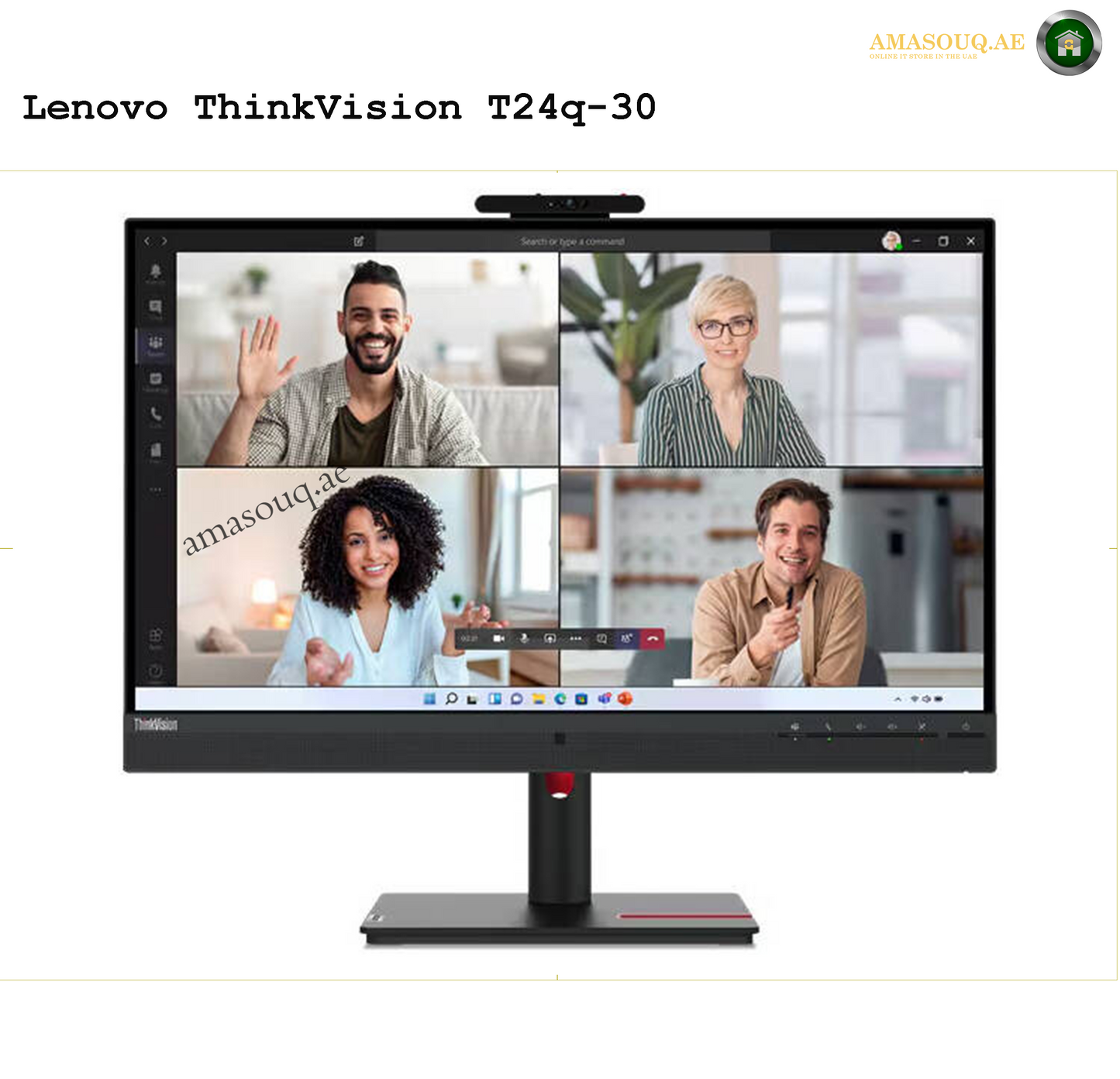 Lenovo ThinkVision T27hv-30 Monitor – 27" QHD Display for Work & Meetings