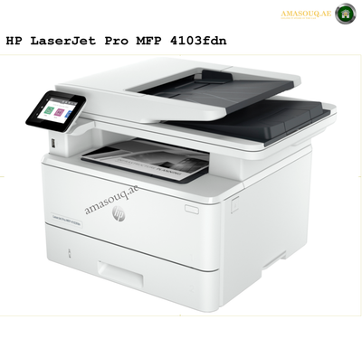 HP LaserJet Pro MFP 4103fdn Printer, 2.7" Color Touchscreen Display, Up to 42ppm Print Speed, Up to 40cpm Copy Speed, 50 Sheets ADF Capacity, White | 2Z628A