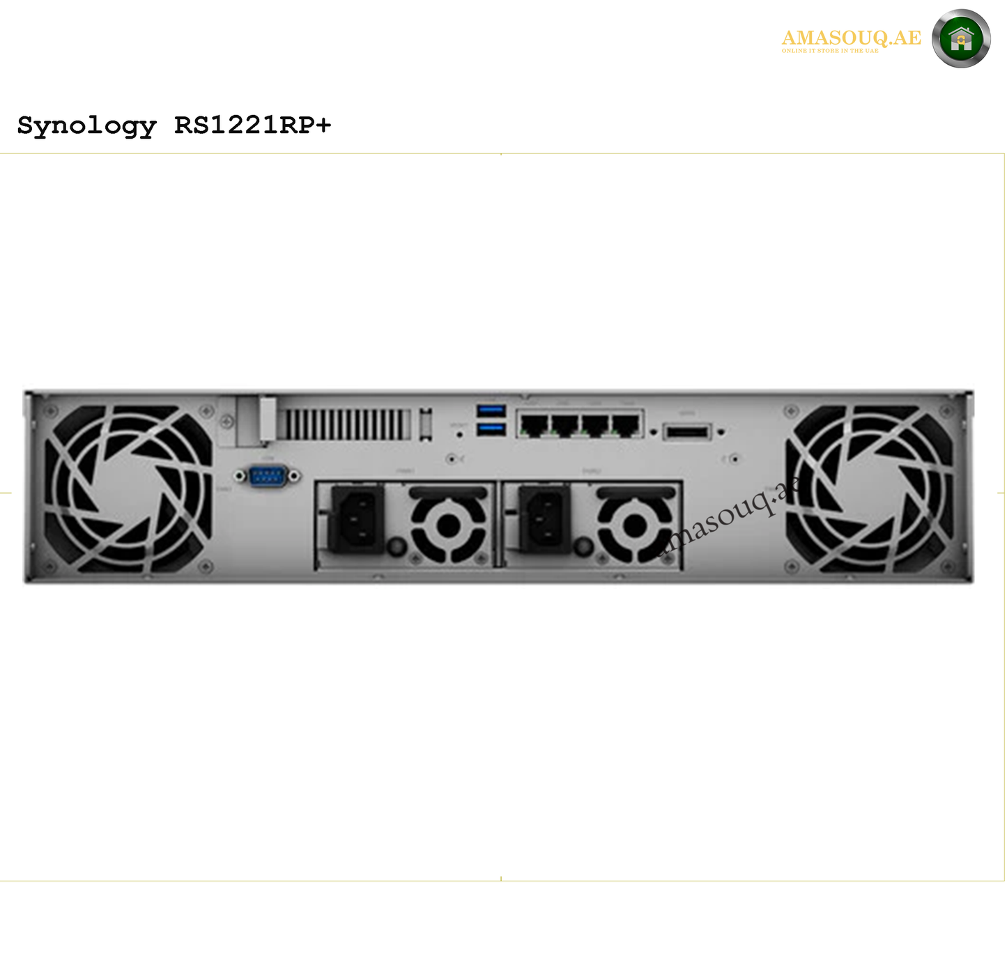 3 Years Warranty | Synology Rackmount 1221RP+ 4GB 2U 8-Bay | RS 1221+ | 8-Bay NAS Enclosure, 4GB of DDR4 ECC RAM, 1 x PCIe Gen 3.0 x8 Slot, 2 x USB 3.0 Type-A | amasouq.ae