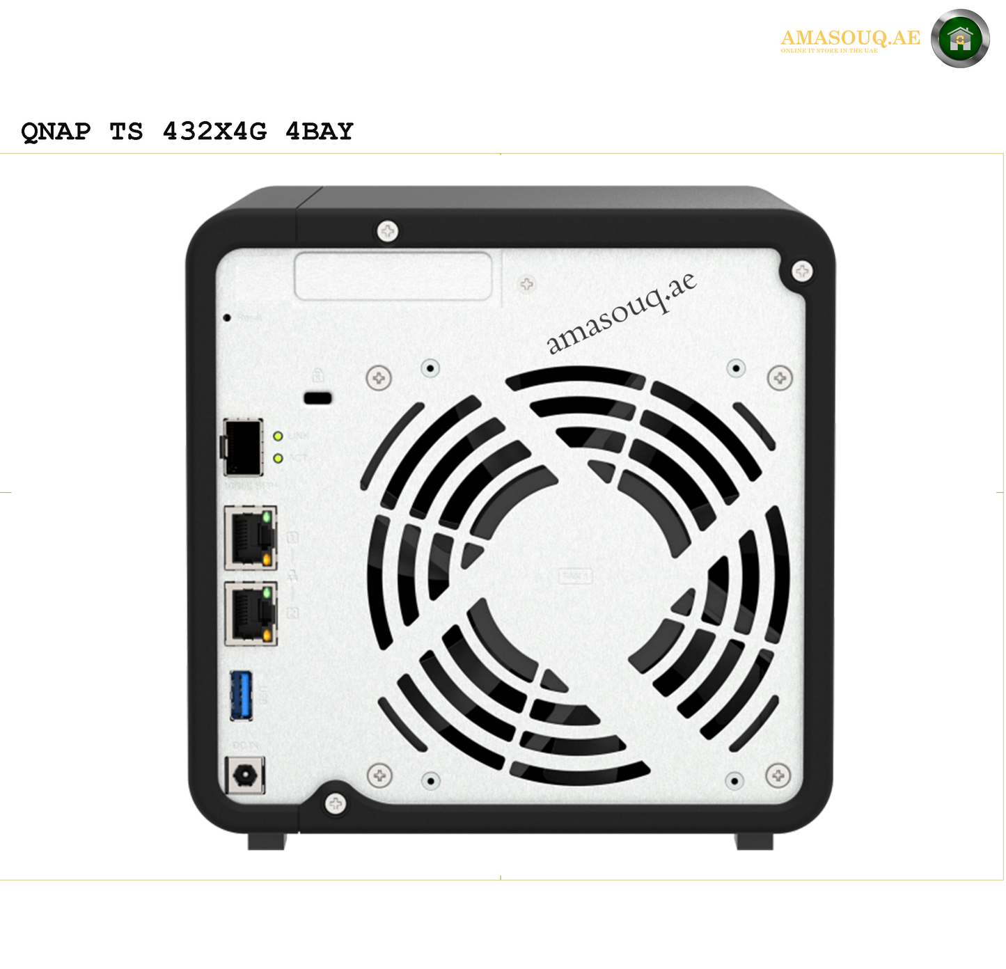 QNAP TS-432X-4G 4-BAY NAS | QNAP TS-432X NAS Enclosure, Annapurna Labs 4-core, 2.0GHz Processor, 4GB RAM, 512MB Flash Memory, 4x 3.5" SATA 6Gb/s, 3Gb/s Drive Bays, Hot-Swappable, Black | TS-432X-4G | Free Warranty 2-3 Years | amasouq.ae