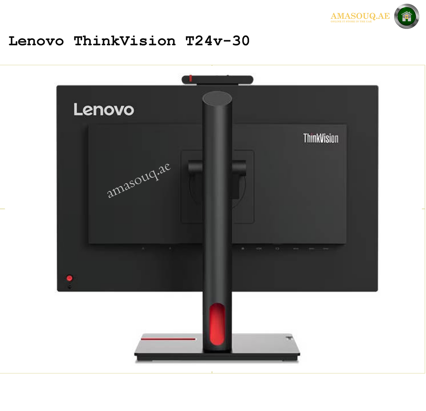 Lenovo ThinkVision T24v-30 Monitor with Full HD & Built-in Webcam