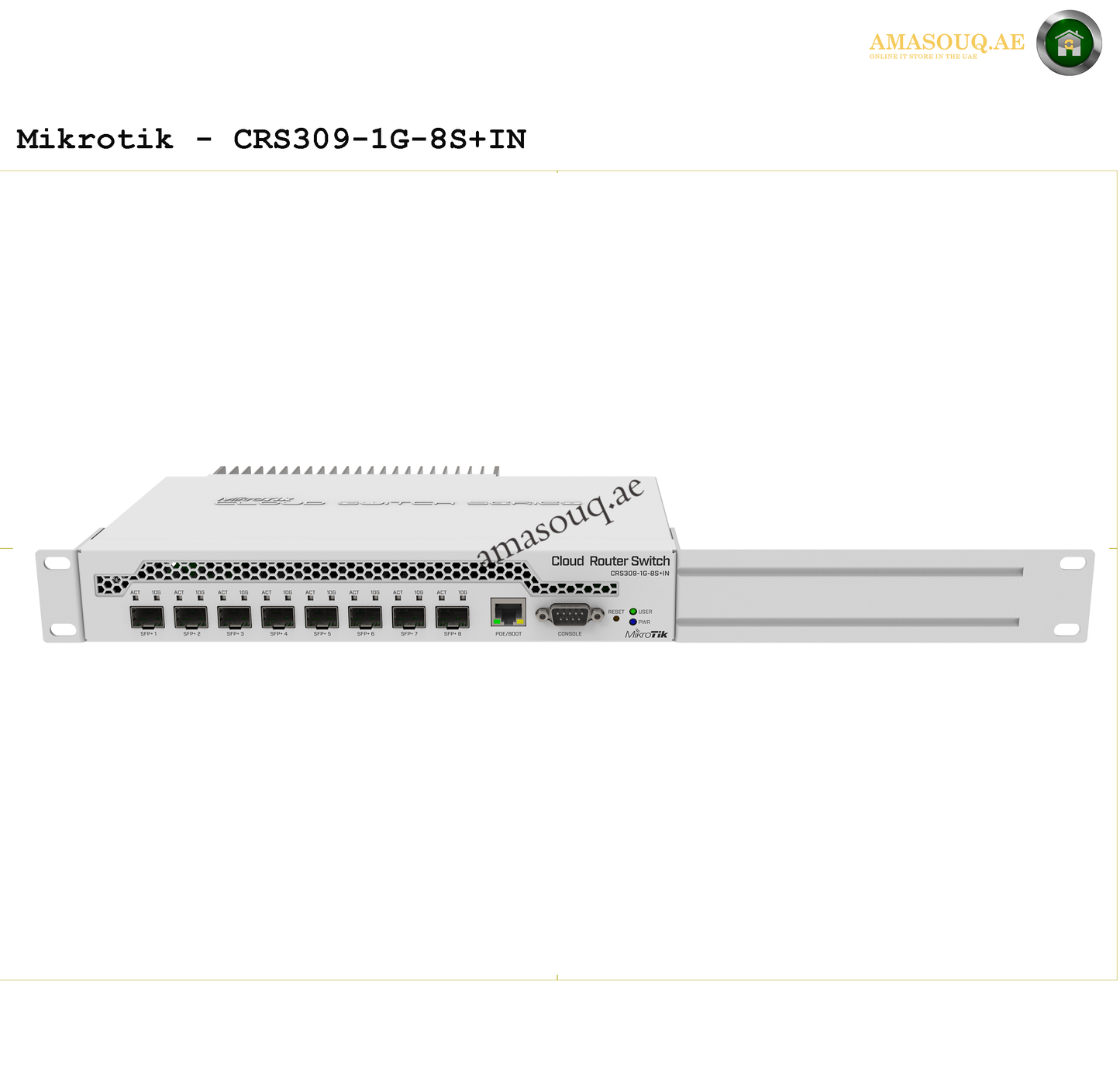 Mikrotik Cloud Router Switch CRS309-1G-8S+IN at AMASOUQ.AE - front view 1