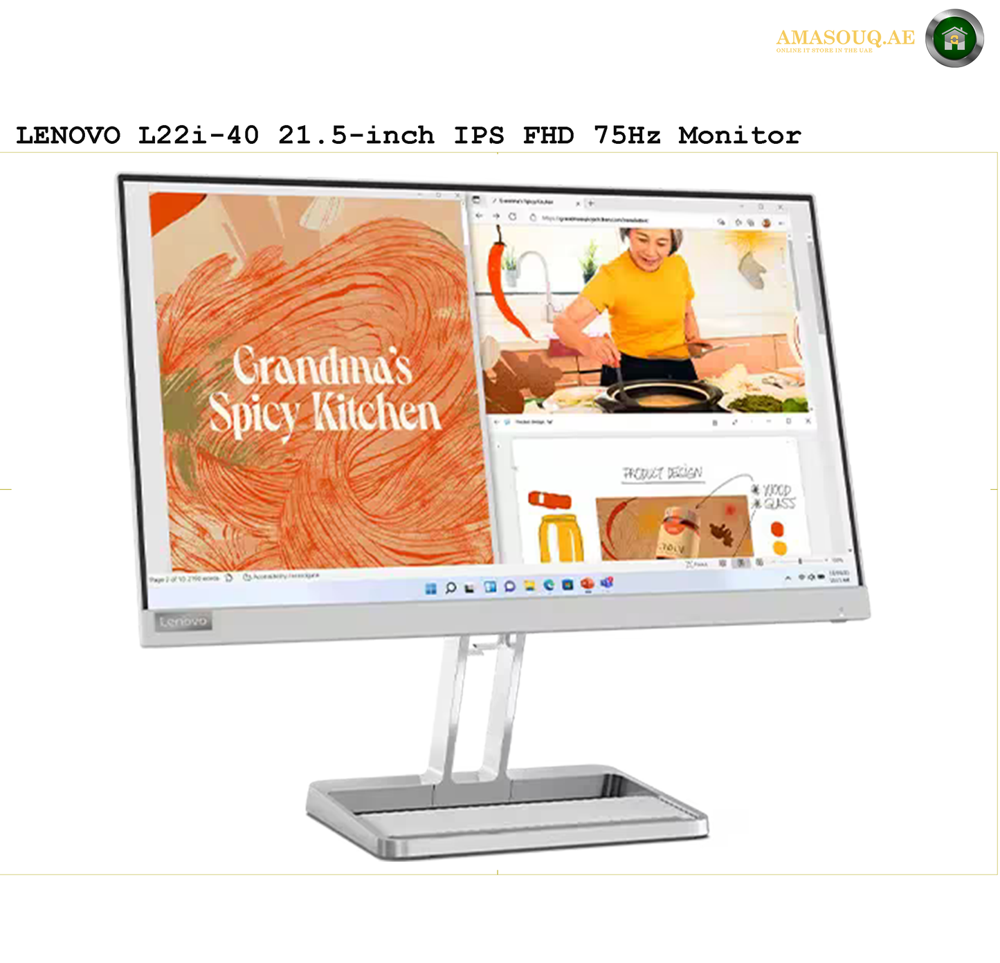 Lenovo Monitor - L22i-40 / 21.5" | AMASOUQ.AE 1