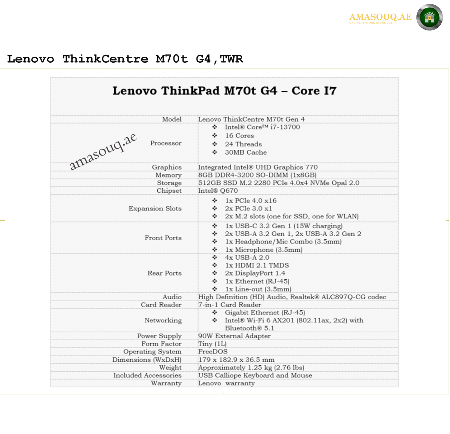 Lenovo ThinkCentre M70T GEN4