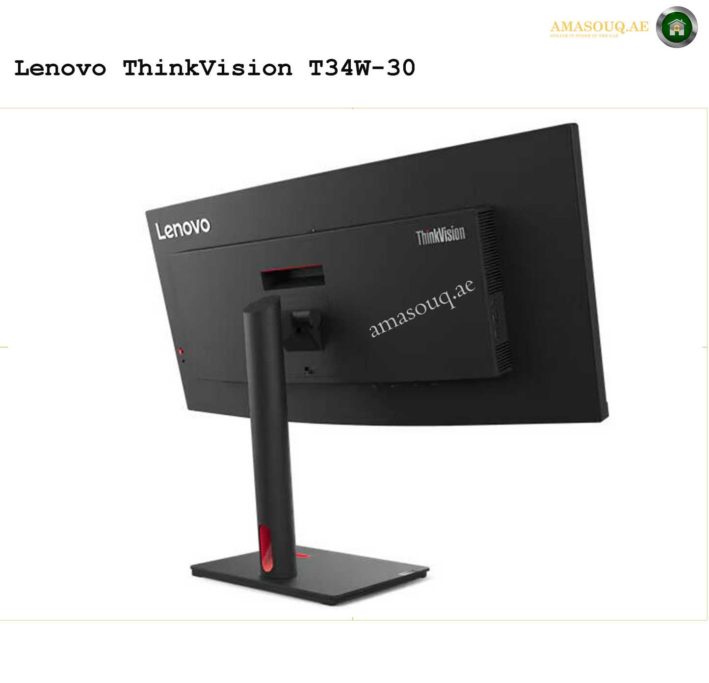 Lenovo ThinkVision T34w-30 34" Monitor – Ultra-Wide QHD for Professionals