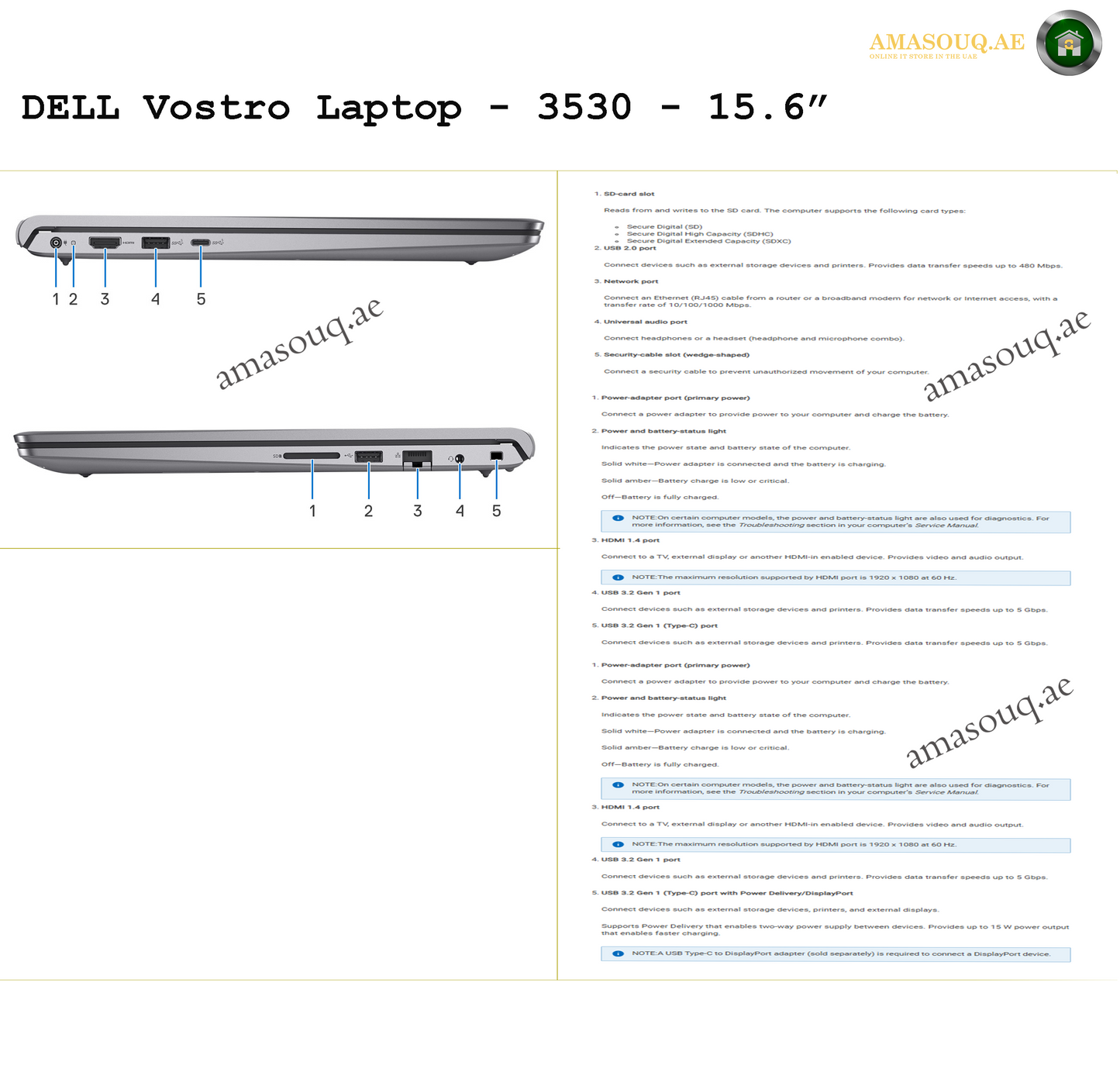 Dell Vostro Laptop 3530 – 15.6" | Productivity with Ubuntu Linux