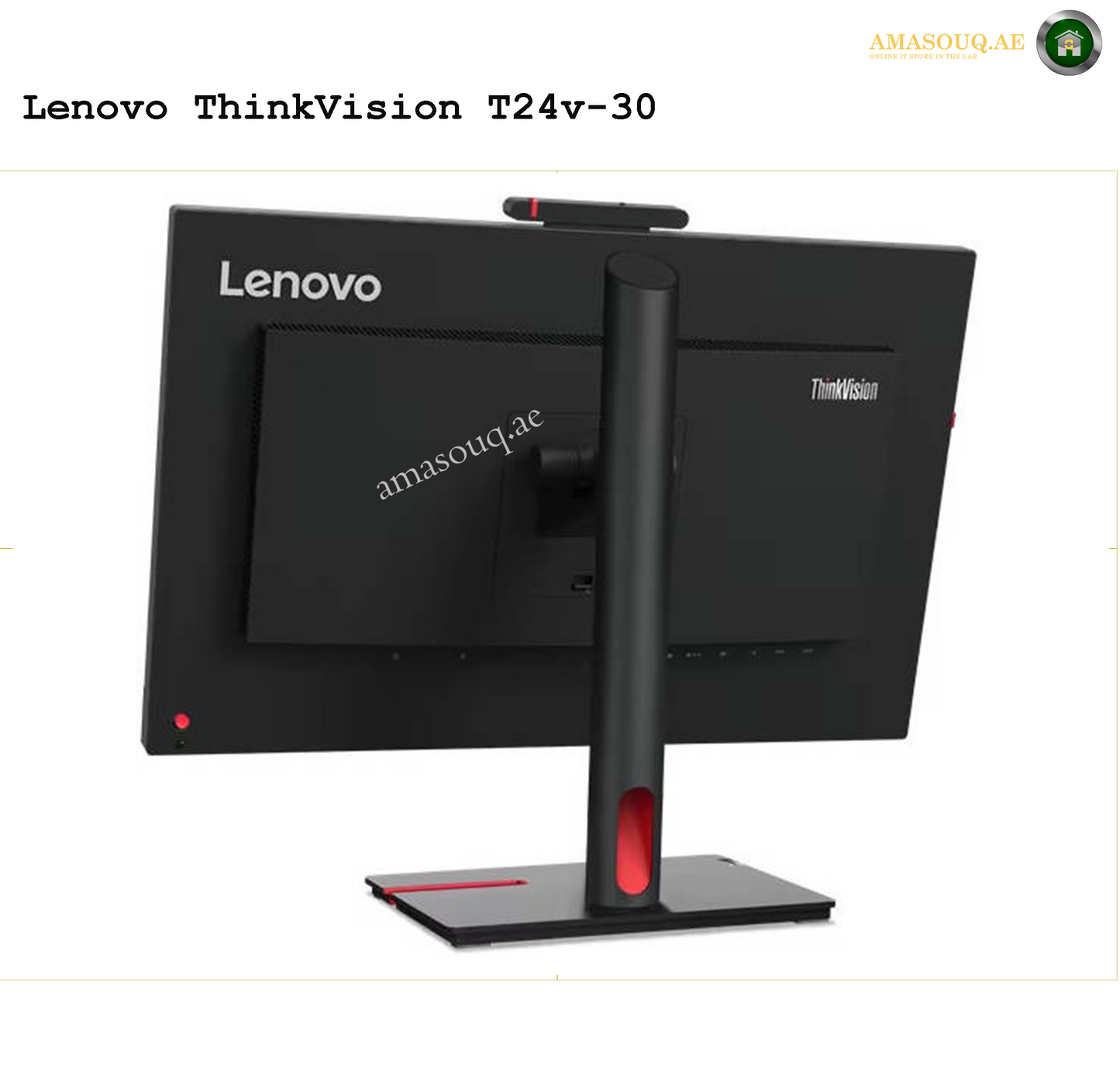 Lenovo ThinkVision T24v-30 Monitor with Full HD & Built-in Webcam