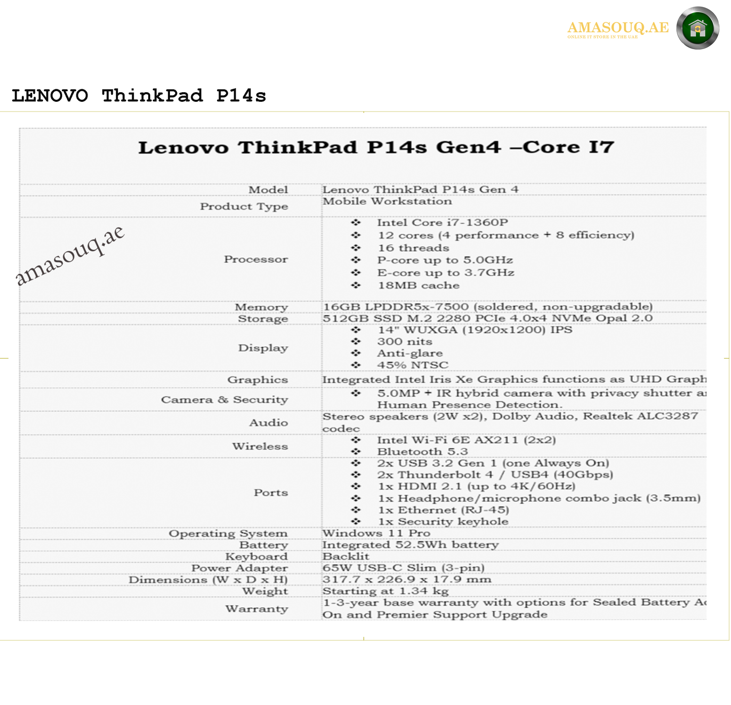 Lenovo ThinkPad P14s- 14"