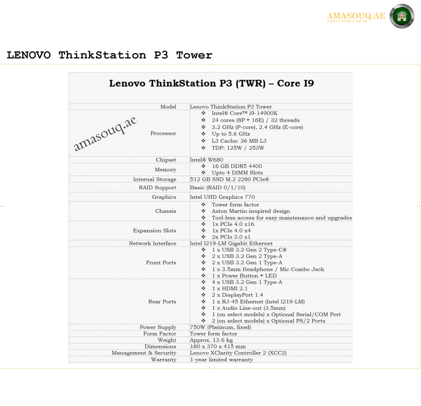 Lenovo ThinkStation P3 Tower - W11Pro