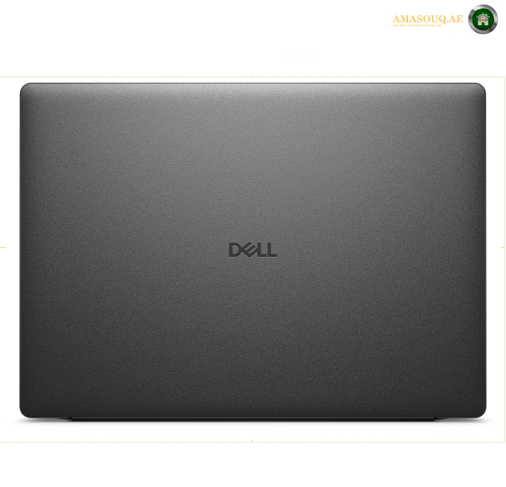 Dell Pro 14 Plus PB14250 U7-265U 32GB 1TB SSD Laptop Side View | PB14250. A closed Dell laptop shown from the back, featuring a matte dark gray textured finish with the DELL logo centered on the lid.
