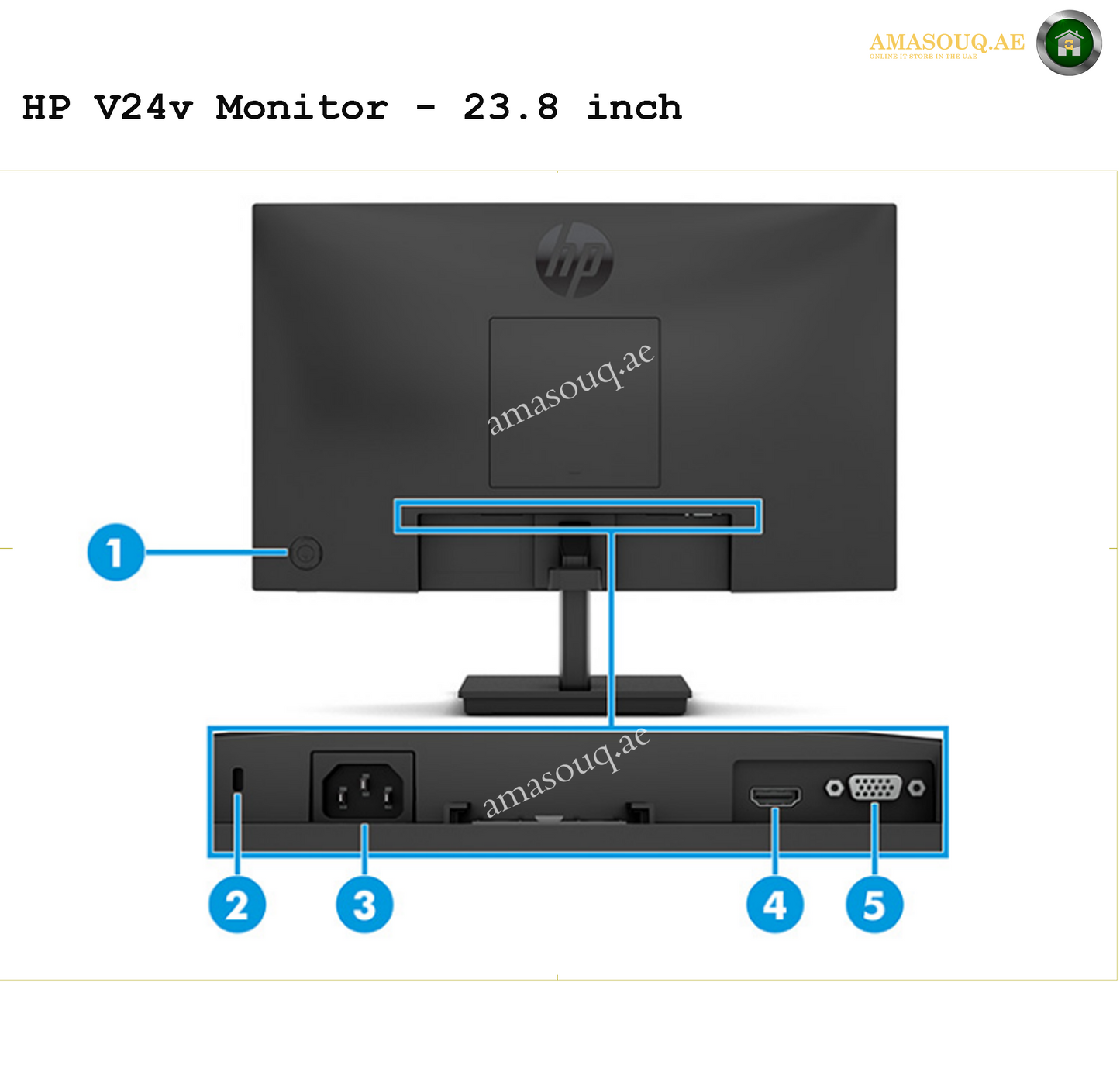 HP Monitor – HP V24v G5 - 23.8" | Full HD Display for Home & Office