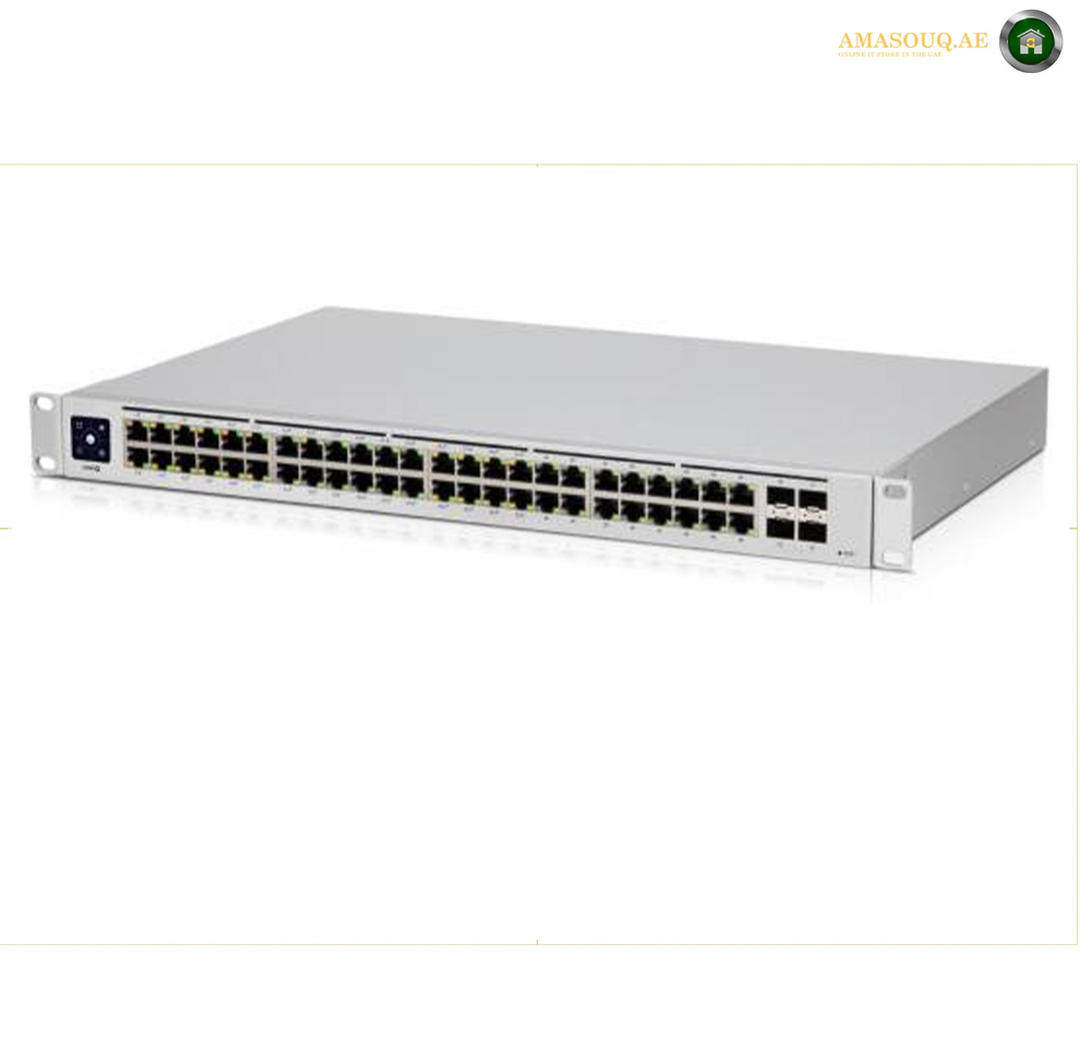 Ubiquiti Networks UniFi USW-48-POE 48-Port Gigabit PoE+ Compliant Managed Switch, 104 Gbps Switching Capacity, 195W PoE Power, Layer 2 Management, -5 to 40°C Operating Temperature | USW-48-POE