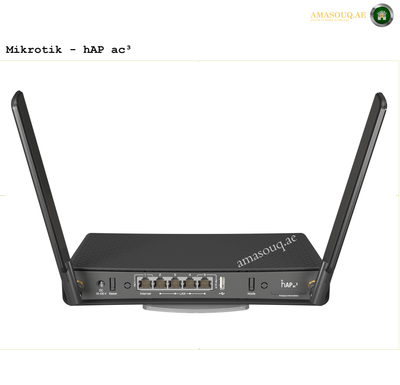 Mikrotik HAP ac3 router with antennas at Amasouq.ae front view