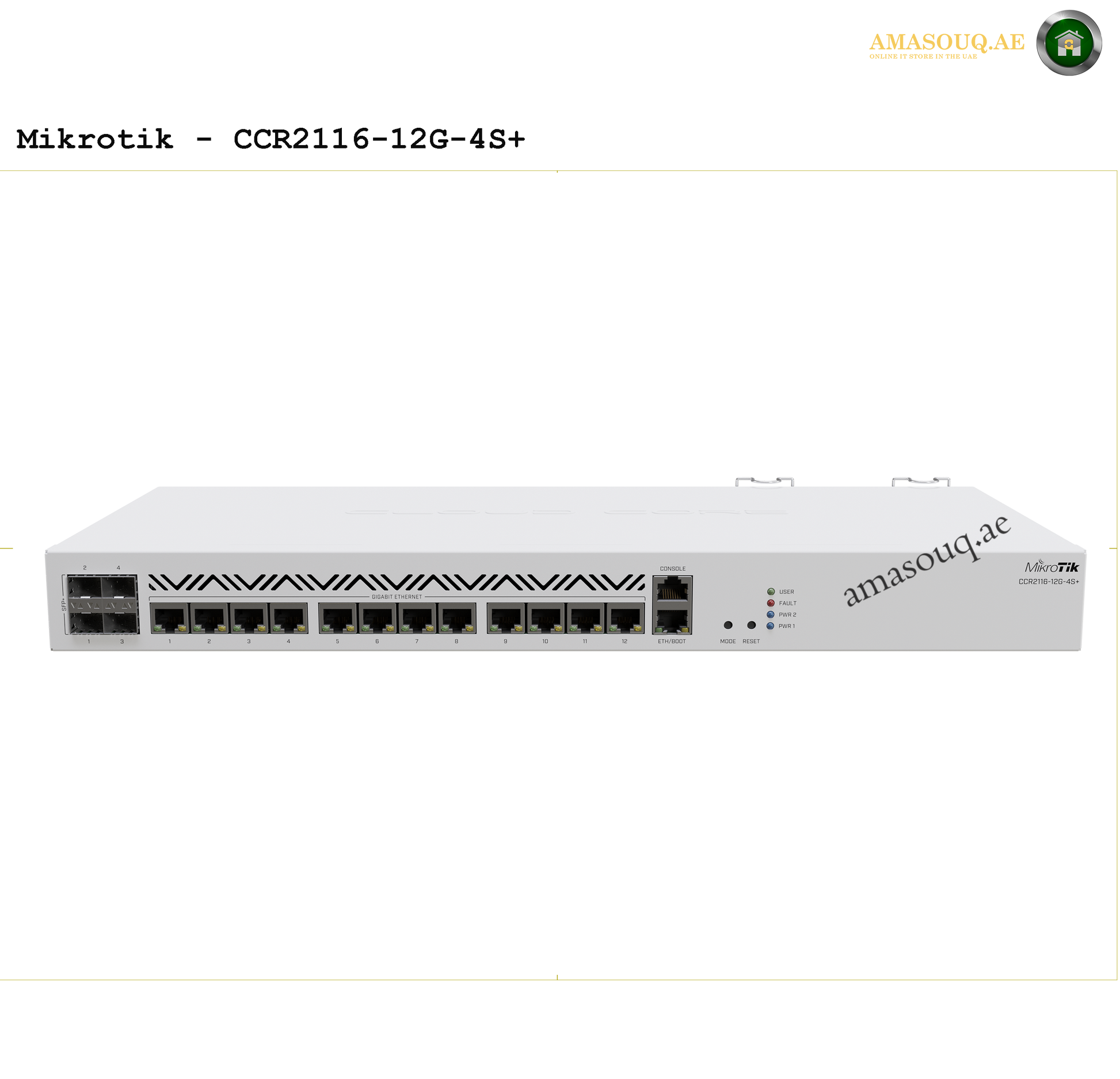MikroTik CCR2116-12G-4S+ | AMASOUQ.AE FRONT VIEW