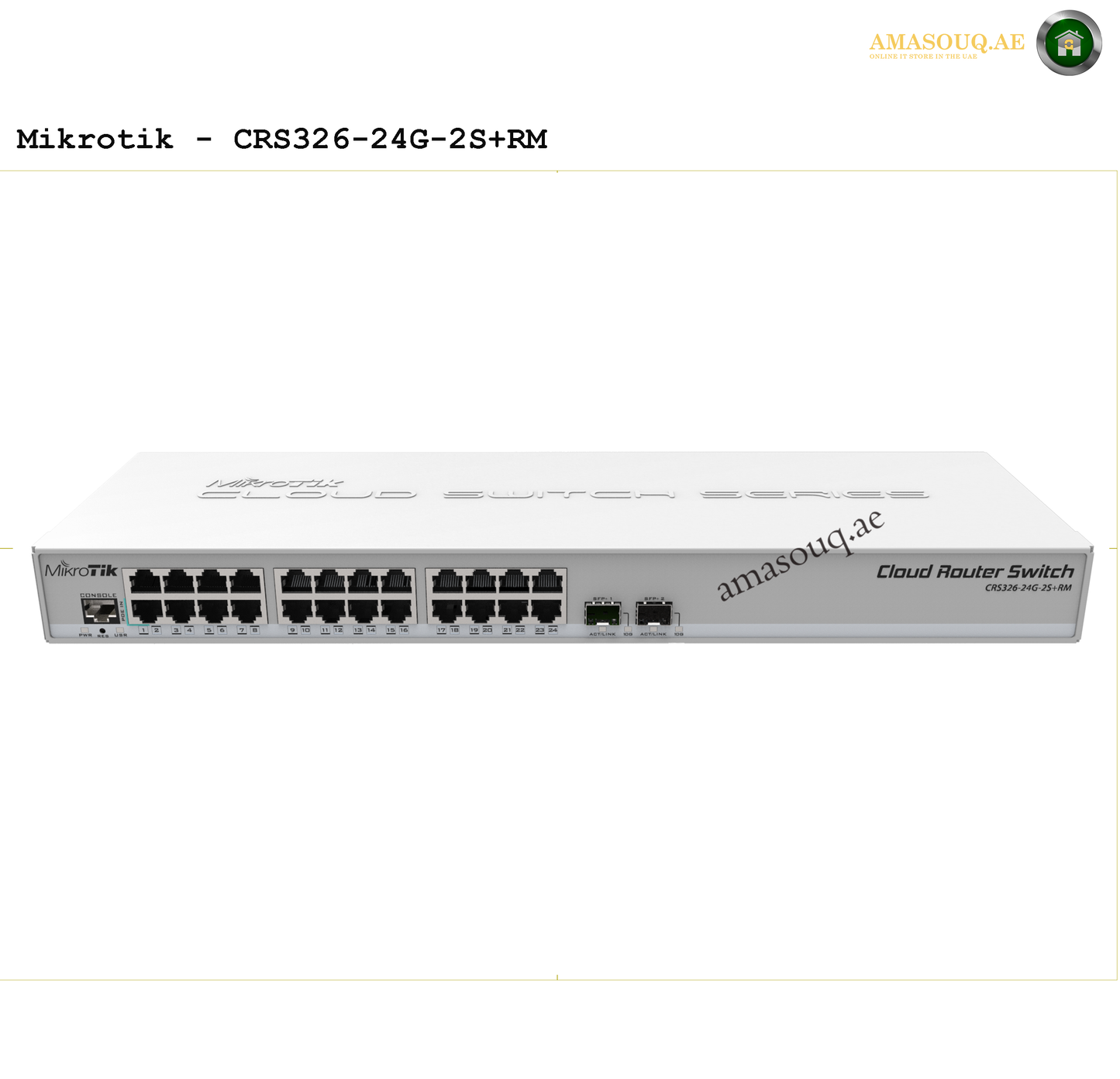 Mikrotik Cloud Router Switch CRS326-24G-2S+RM on AMASOUQ.AE FRONT VIEW
