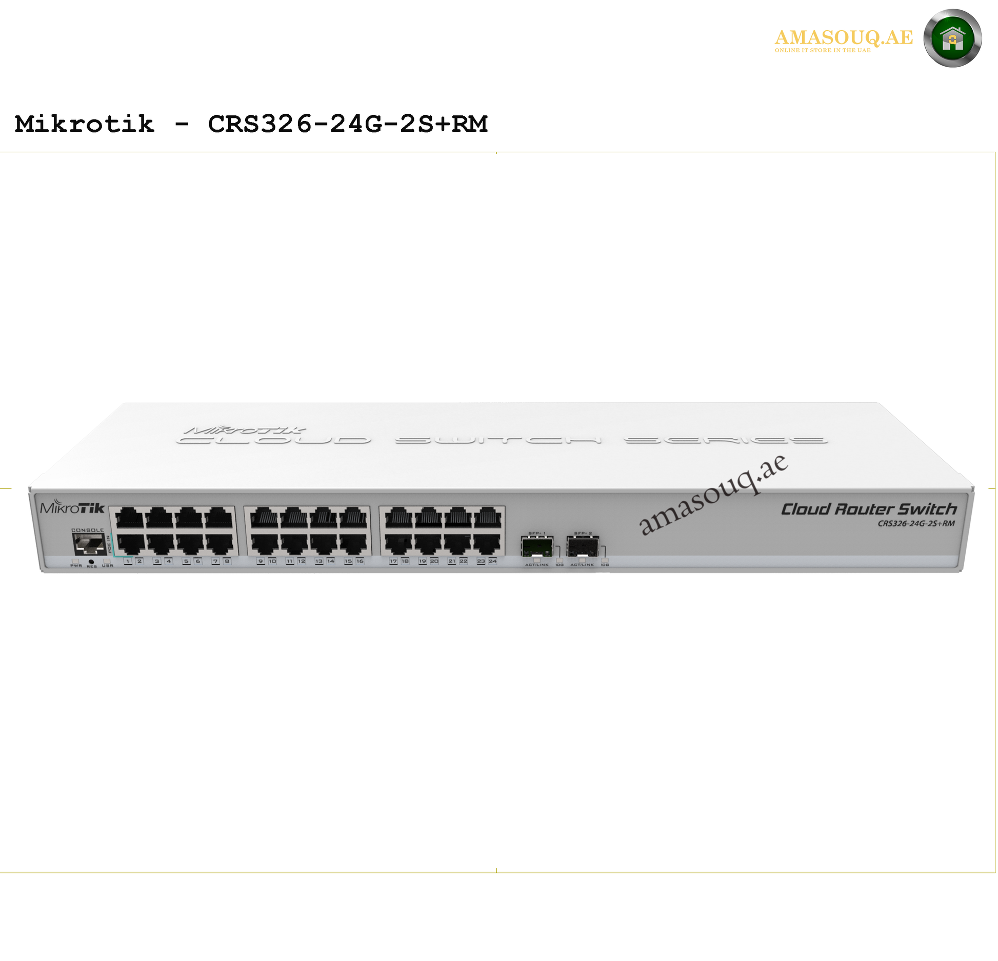 Mikrotik Cloud Router Switch CRS326-24G-2S+RM on AMASOUQ.AE FRONT VIEW