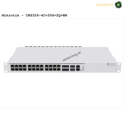 MIKROTIK CRS326-4C+20G+2Q+RM
at AMASOUQ.AE - FRONT VIEW