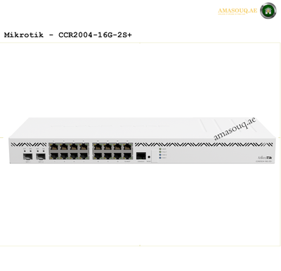 Mikrotik CCR2004-16G-2S+ router | AMASOUQ.AE - FRONT VIEW