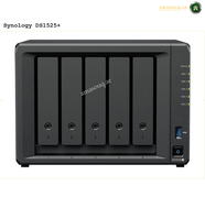 SYNOLOGY DISK STATION DS1525+ 5-Bay |Synology DiskStation DS1525+ NAS Enclosure, AMD Ryzen V1500B, 8GB RAM, 5 Drive Bays, 3.5" SATA HDD, 2.5" SATA SSD & M.2 2280 NVMe SSD Support | DS1525+ | Free Warranty 2-3 Years | amasouq.ae