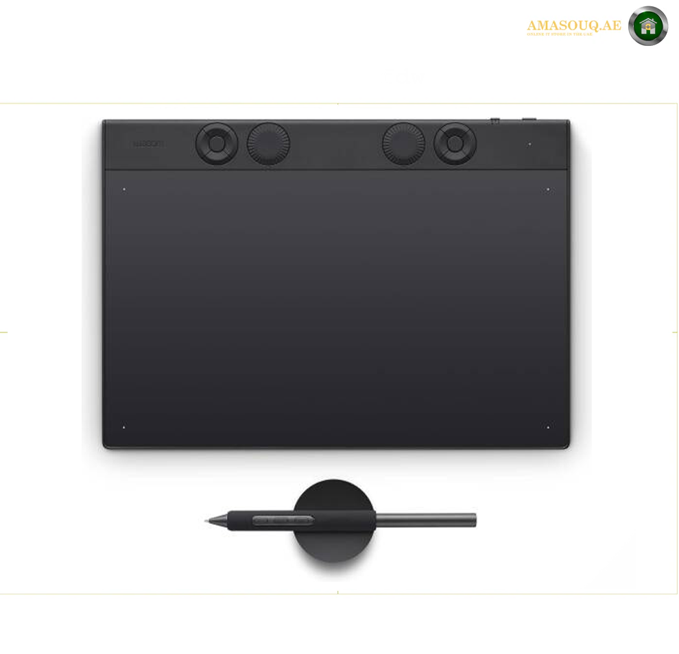 Wacom Intuos Pro Medium PTK-670 Drawing Tablet, Pro Pen 3 with 8192 Pressure Levels & Tilt Support, Bluetooth 5.3 & USB-C Connectivity, 10 ExpressKeys 2 Dials Multi-Device Pairing | PTK670K0B