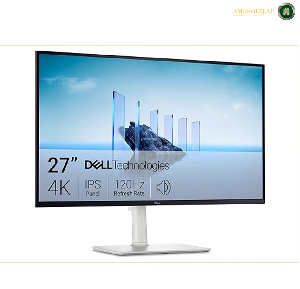 Dell 27 Plus Monitor - S2725QS, 4K UHD (3840x2160), 120Hz, IPS, 4ms, AMD FreeSync Premium, 99% sRGB, Height Adjustment, Built-in Speakers, DisplayPort, 2 HDMI