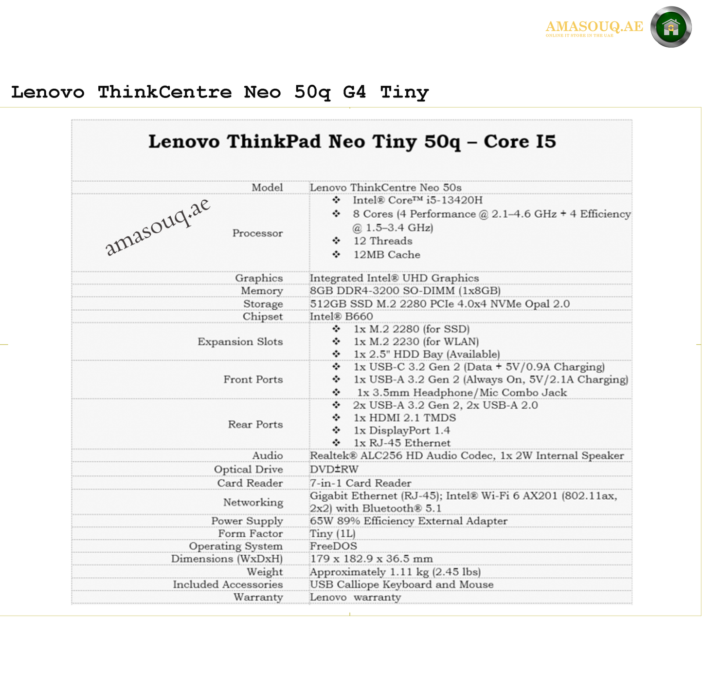 Lenovo ThinkCentre Neo 50q Gen 4 (Tiny)