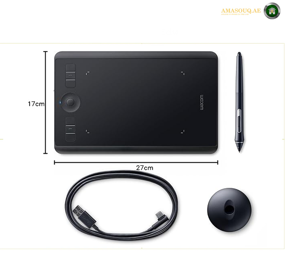Wacom Intuos Pro S graphics tablet, 5080lpi, 160x100mm Active area, Pen wireless, spike, erasure function, 2 keys | PTH460K0B
