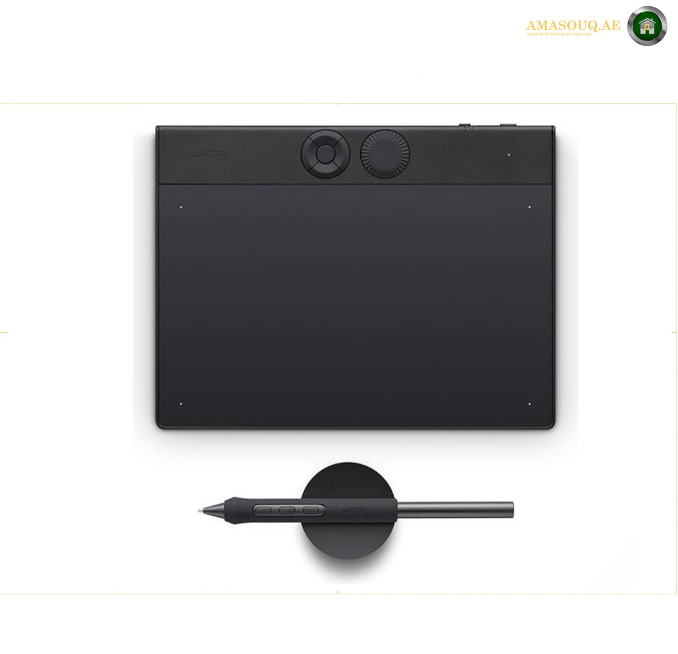 Wacom Intuos Pro Small PTK-470 Drawing Tablet, Pro Pen 3 with 8192 Pressure Levels & Tilt Support, Bluetooth 5.3 & USB-C Connectivity, 10 ExpressKeys 2 Dials Multi-Device Pairing | PTK470K0B