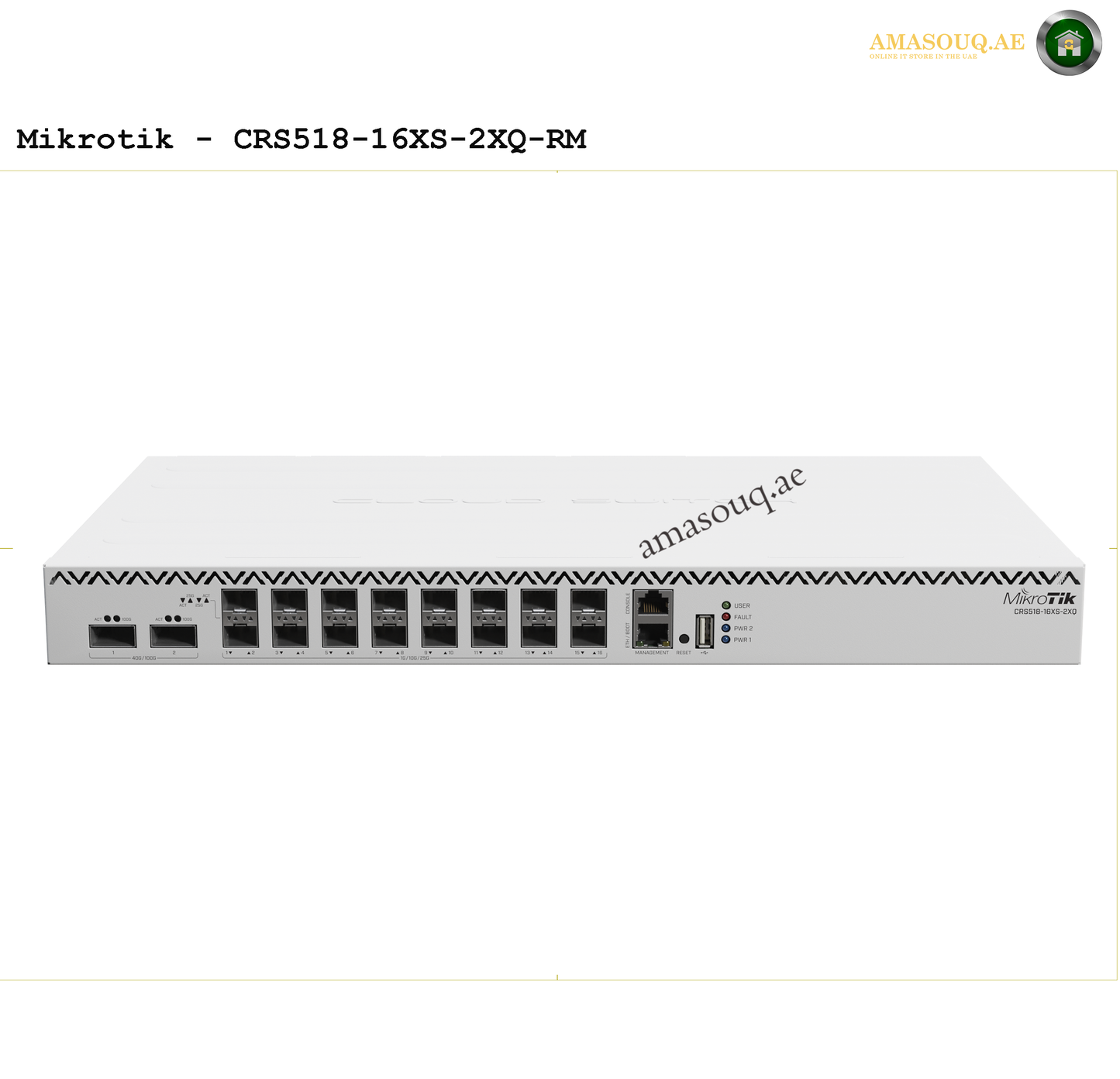 MikroTik CRS518-16XS-2XQ-RM at AMASOUQ.AE FRONT VIEW