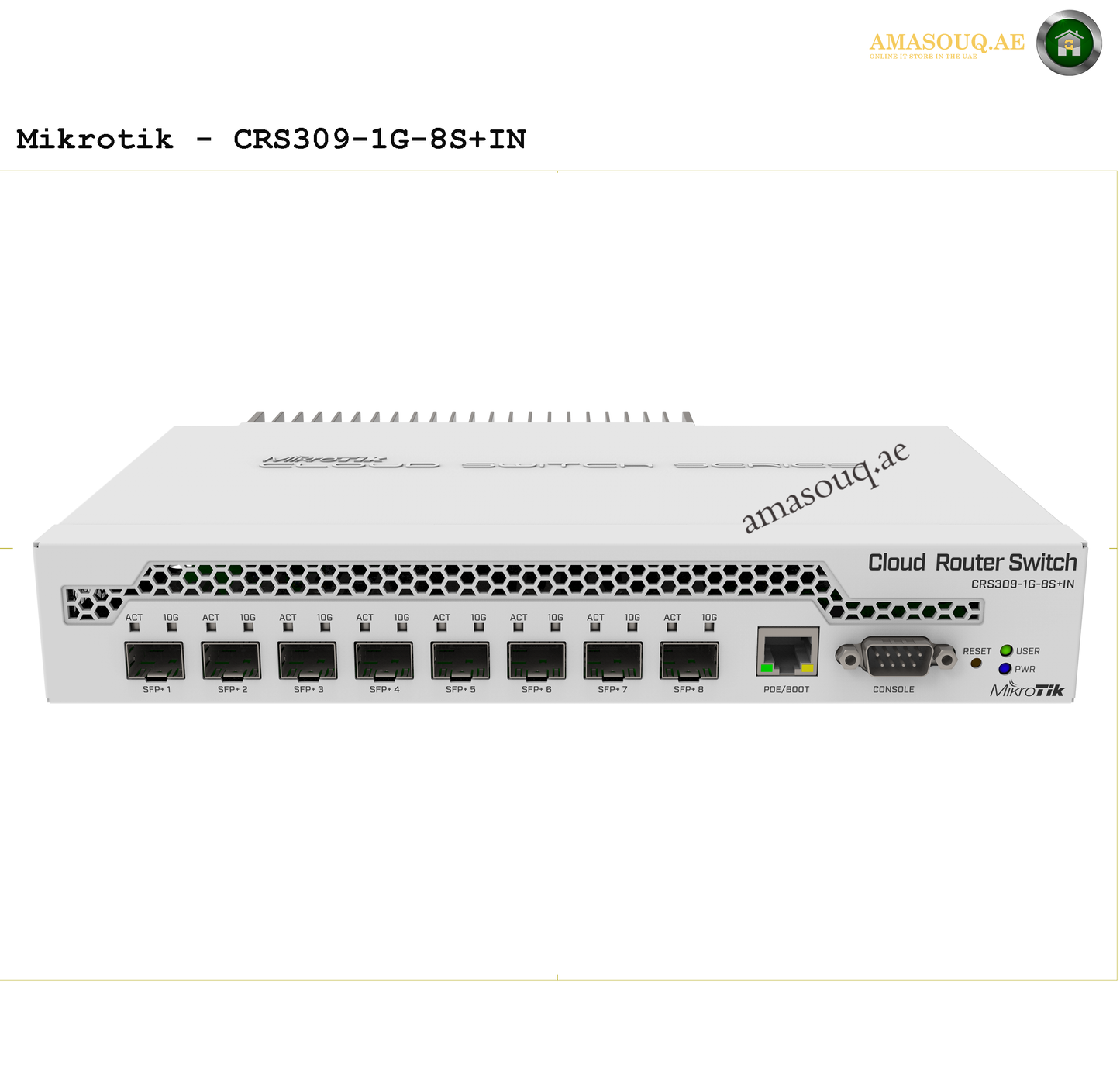 Mikrotik Cloud Router Switch CRS309-1G-8S+IN at AMASOUQ.AE - front view